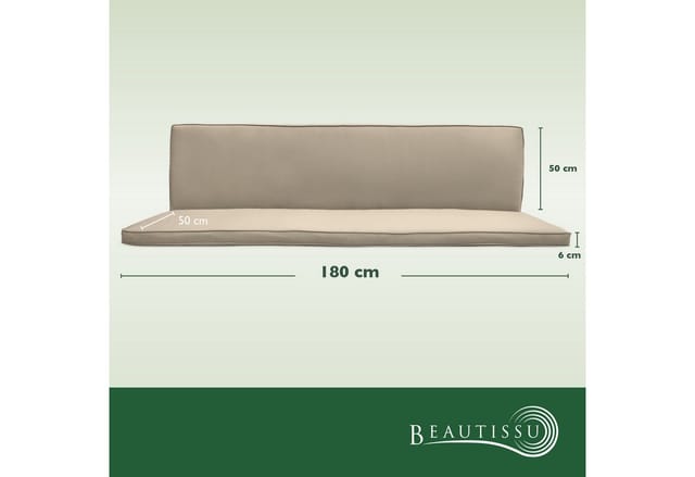 Beautissu Loft HS Hollywoodschaukelauflage 180x50cm Natur