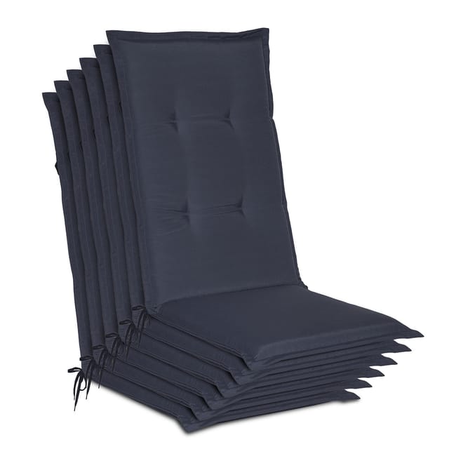 Beautissu Loft HL Hochlehner 120x50x6cm Dunkelblau 6tlg