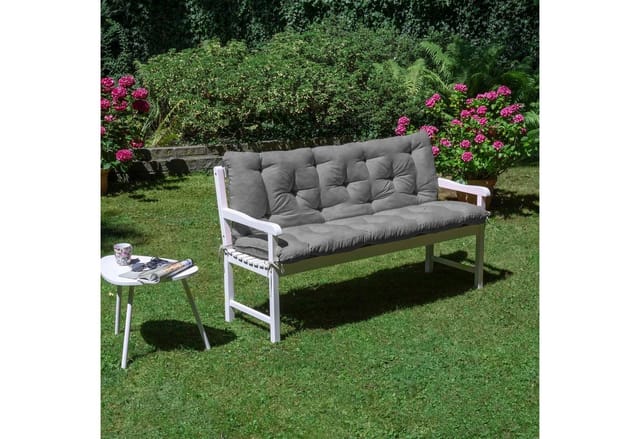 Beautissu Flair BR Bankauflage 100x50cm Hellgrau
