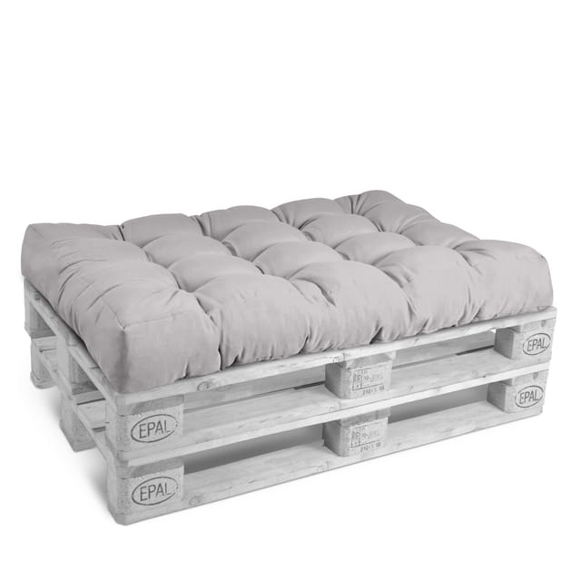 Beautissu ECO Style Palettenkissen Sitz 120x80x15cm Hellgrau