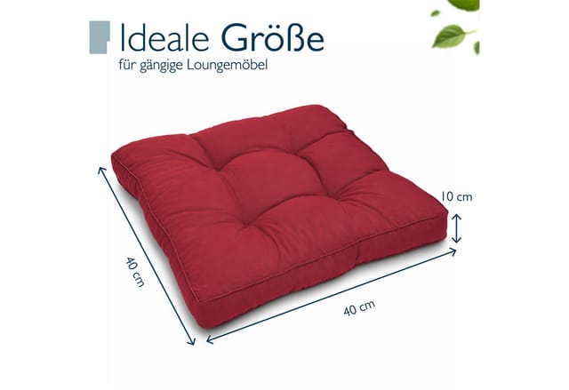 Beautissu Xluna Loungekissen Sitz 40x40x10cm Rot