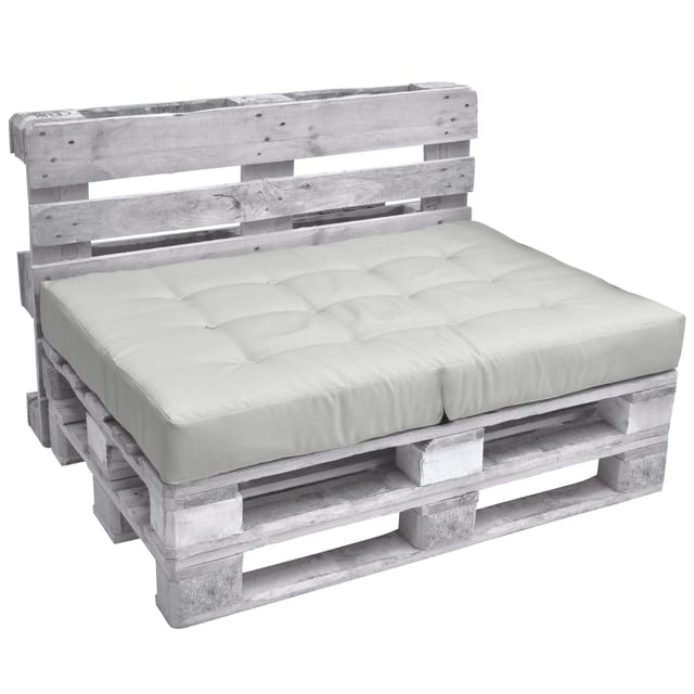 Beautissu ECO Elements Palettenkissen Sitz 120x80x15cm Hellgrau