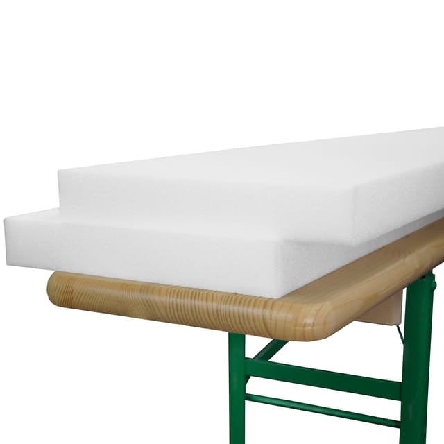 Beautissu Konstanz Schaumstoffrohling für Bierbank 4x25x220cm Weiß 2tlg