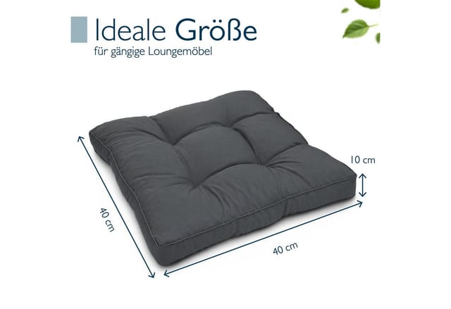 Beautissu Xluna Loungekissen Sitz 40x40x10cm Graphitgrau