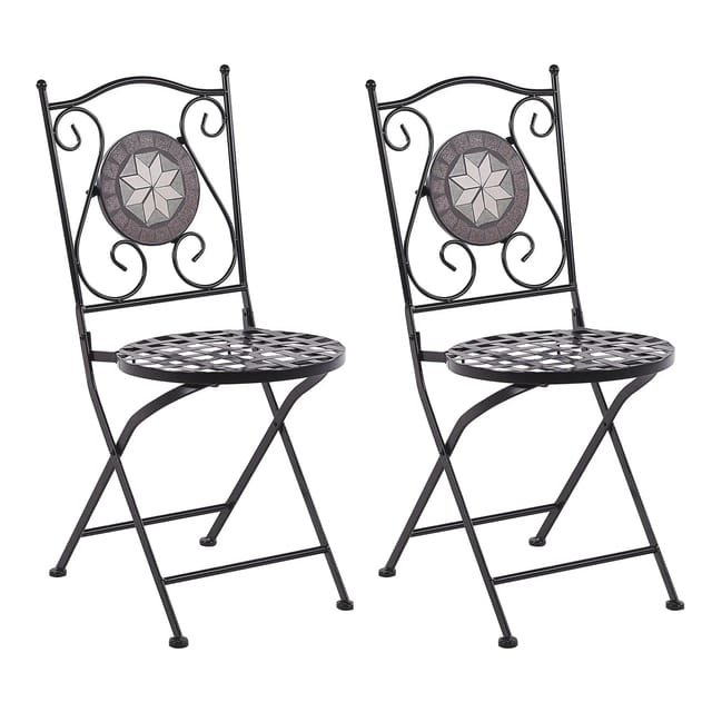 Beliani Gartenstuhl Schwarz 45x38x89