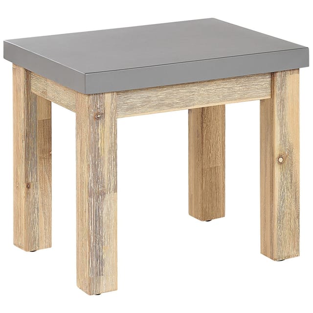 Beliani Gartenstuhl Grau Heller Holzfarbton 40x50x45
