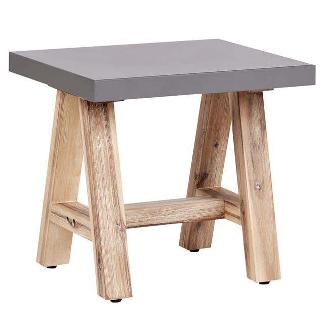Beliani Gartenstuhl Grau Heller Holzfarbton 50x40x45