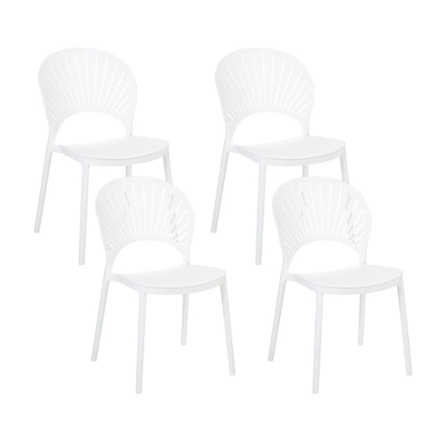 Beliani Esszimmerstuhl Weiss 51x46x83