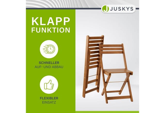 Juskys Balkonmöbel Set Bala mit Tisch und 2 Stühlen