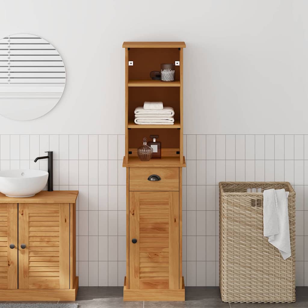 Badezimmermöbel Set Mit Regal Vigo 2 Pcs Braun Und Honigbraun Vidaxl