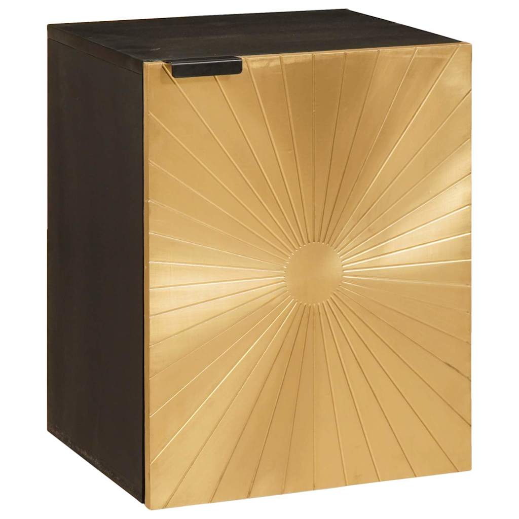 Badezimmer Schrank Mit Regal Schwarz Und Gold 38 X 33 X 48 Cm Vidaxl