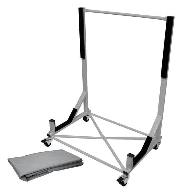 ECD Germany Hardtopständer Silber mit 4 Feststellbaren Rädern inkl XXL Bezug