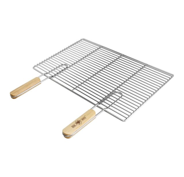 ECD Germany Grillrost aus Edelstahl mit Abnehmbaren Griffen 54x34 cm Rechteckig