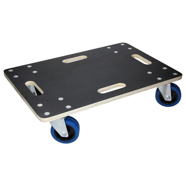 ECD Germany Transportroller 40 x 60 cm Rollbrett Siebdruckplatte PP-Räder