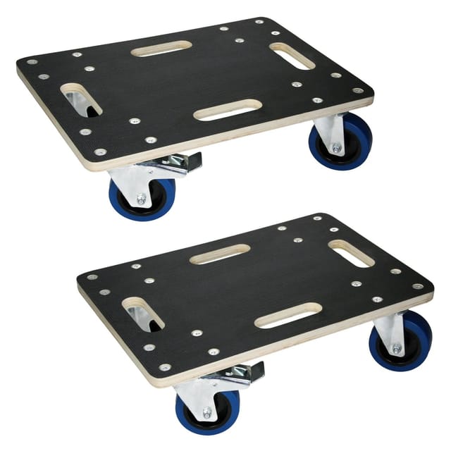 ECD Germany 2Er Set Transportroller mit 2 Feststellbremse 35x50 cm Rollbrett