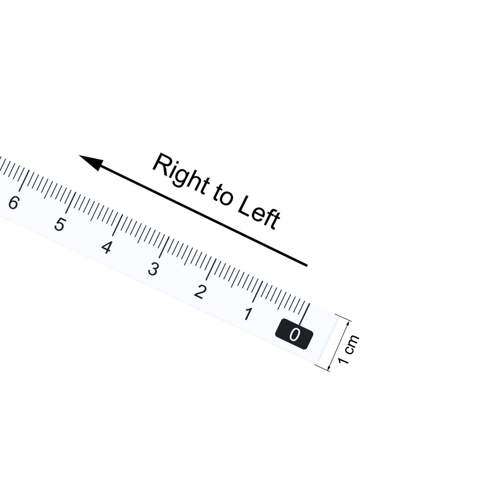 Maßklebeband 150cm Ablesung rechts nach links für Werkbank (weiß)