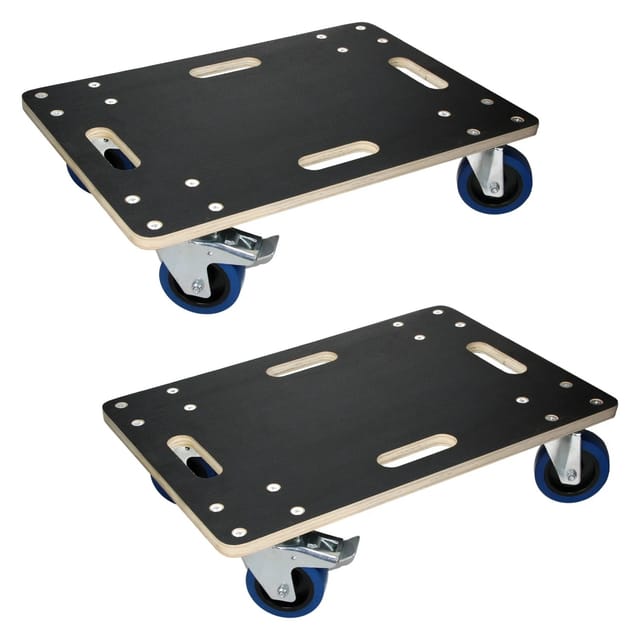 ECD Germany 2Er Set Transportroller mit 2 Feststellbremse 40x60 cm Rollbrett