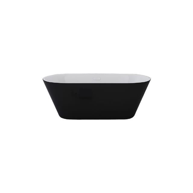 Jet-Line Freistehende Badewanne Lausanne II in Tiefschwarz und elegantem Weiß