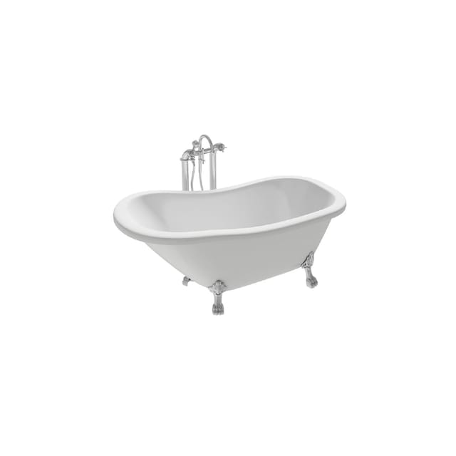 Jet-Line Freistehende Badewanne Queen in Weiß mit Silbernen Klauenfüßen