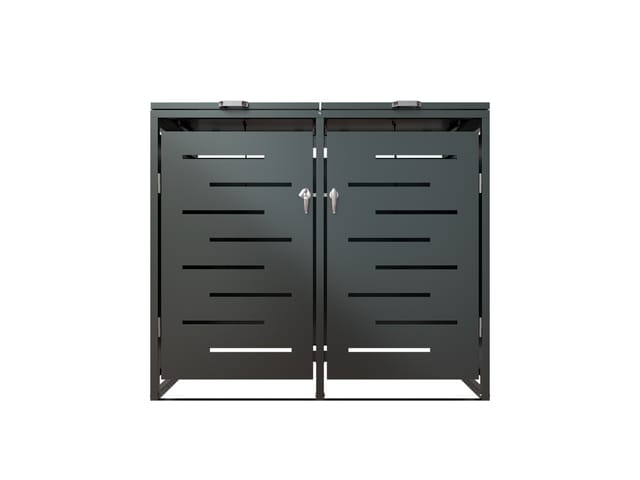 Juskys 2er Metall Mülltonnenbox Arel