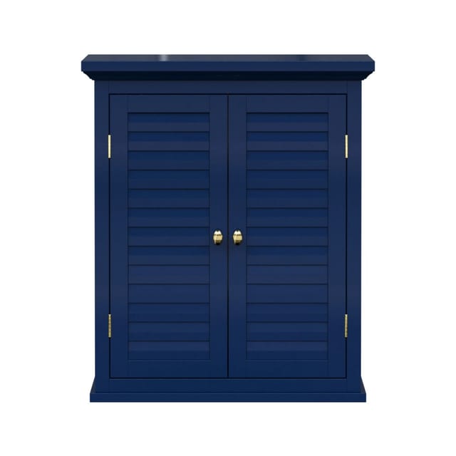 Teamson Home Wandschrank 2 Türen Navy Glancy Lamellenoptik