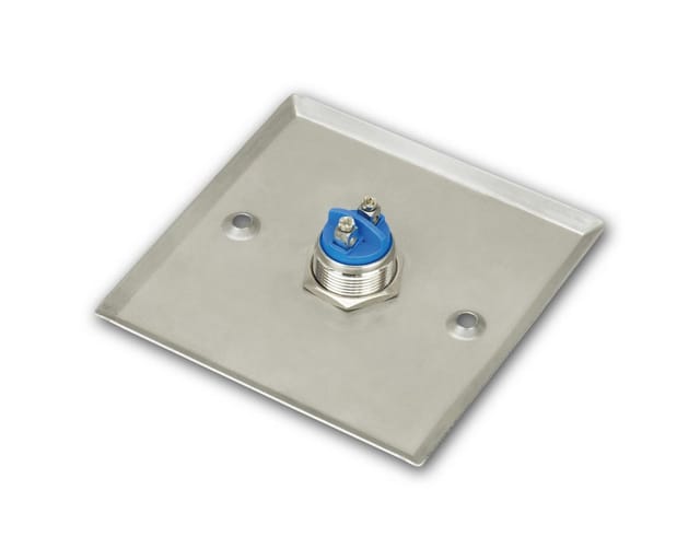 Blanko Edelstahl Klingelblende 86 x 86 mm mit Taster