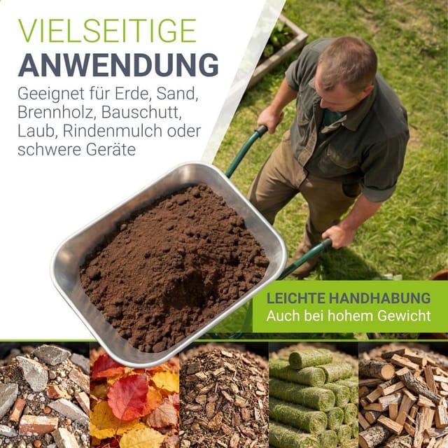 Juskys Schubkarre Garden 100L Silber