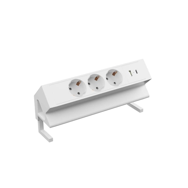 kalb 3er Aufsatzsteckdose Zum Anklemmen USB A Und USB C 230VAC 16A Für Möbel Steckdosenleiste