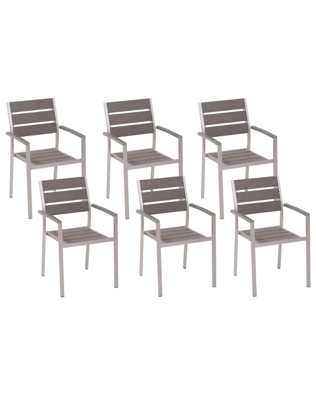 Beliani Gartenstuhl Grau Silber 57x54x88
