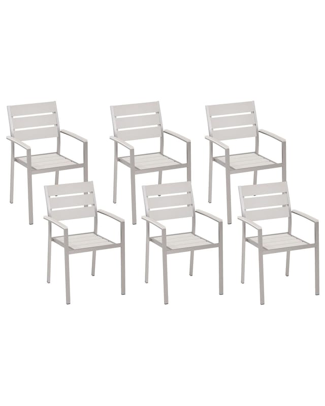 Beliani Gartenstuhl Weiss Silber 57x54x88
