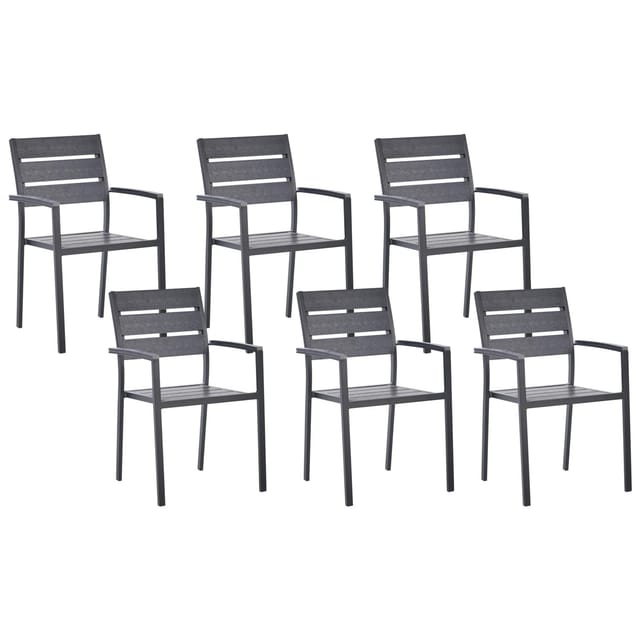 Beliani Esszimmerstuhl Schwarz Schwarz 57x54x88