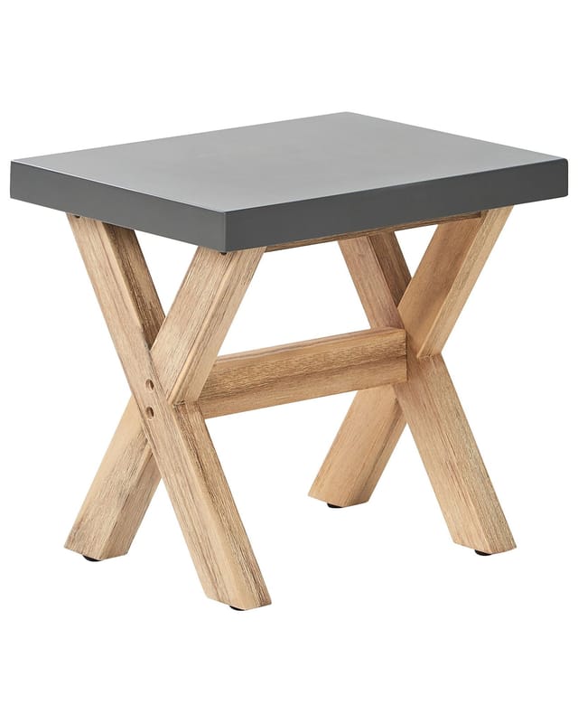 Beliani Gartenstuhl Grau Heller Holzfarbton 40x51x45