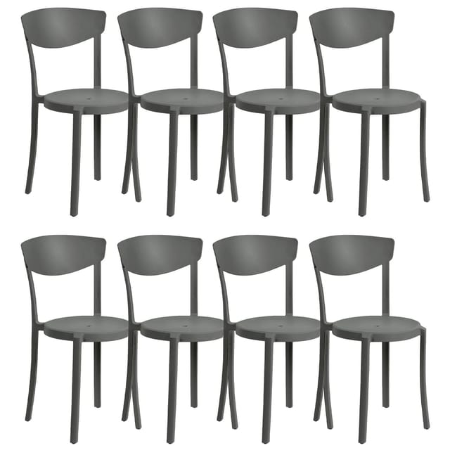 Beliani Esszimmerstuhl Grau 38x42x80