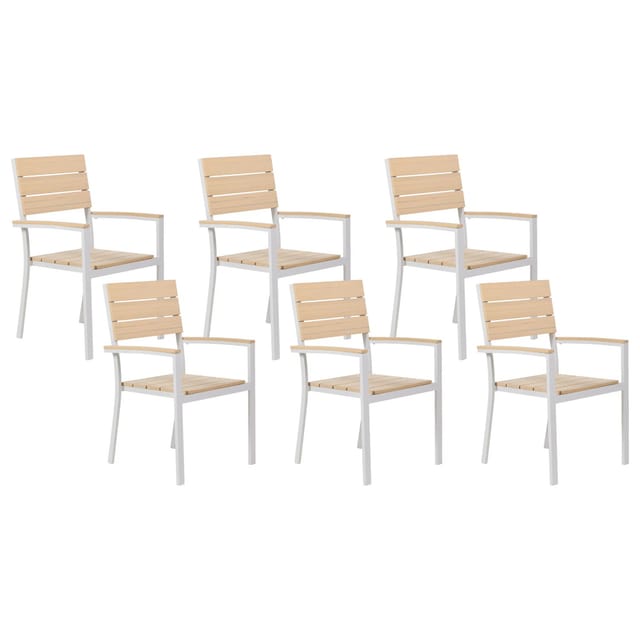 Beliani Gartenstuhl Beige Weiss 55x55x90