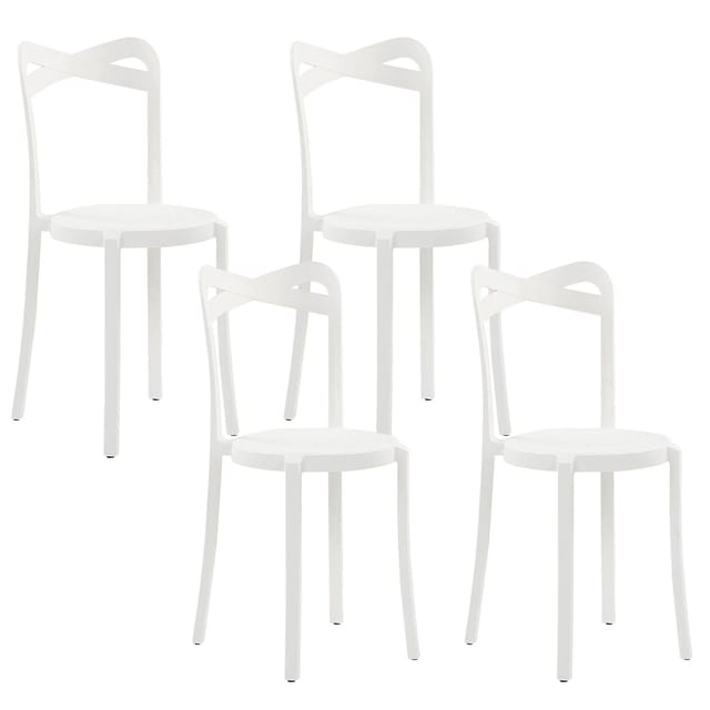 Beliani Esszimmerstuhl Weiss 40x38x80