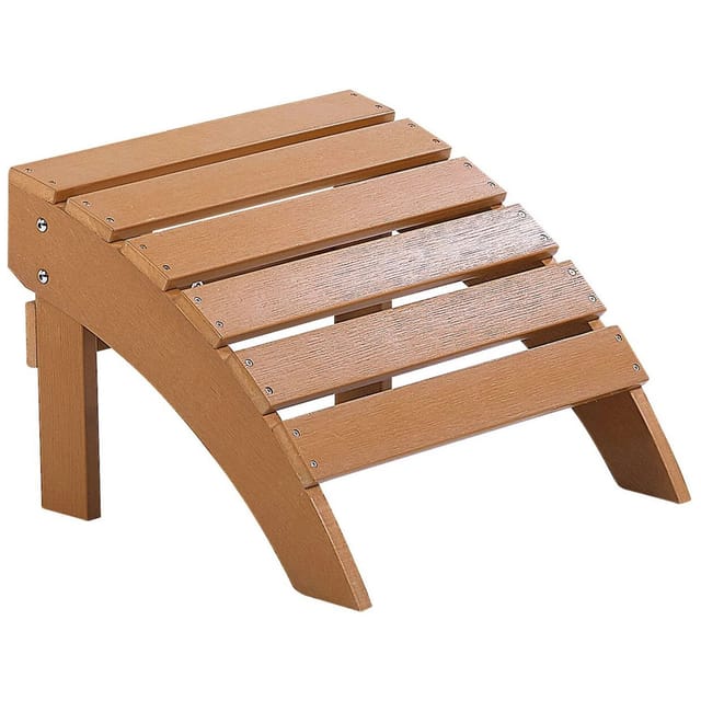 Beliani Fußhocker Heller Holzfarbton 43x50x34