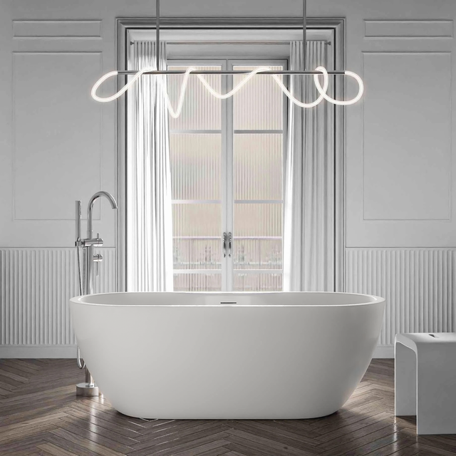 Bernstein Freistehende Badewanne ROMA PLUS 2.0 Acryl Weiß Matt 165x75x58 cm