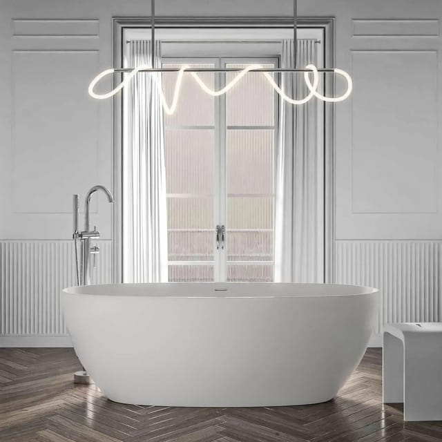 Bernstein Freistehende Badewanne BELAQUA Acryl Weiß Matt 170x80 cm