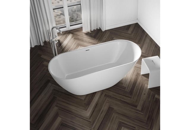 Bernstein Freistehende Badewanne ROMA 2.0 Acryl Weiß Glänzend 180x80x58 cm