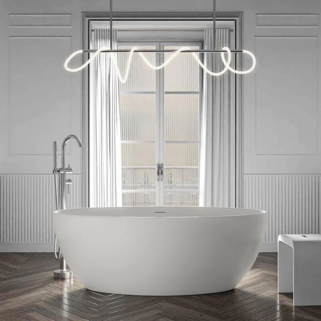 Bernstein Freistehende Badewanne TERRA 2.0 Acryl Weiß Matt 180x80 cm