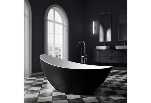 Bernstein Freistehende Badewanne VICE 2.0 Acryl Schwarz/Weiß Matt 183,5x78,5x76,9cm