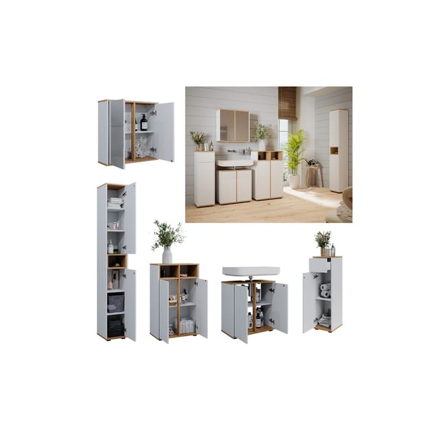 Vicco Badmöbel-Set Didi Weiß/Artisan 5 Teile