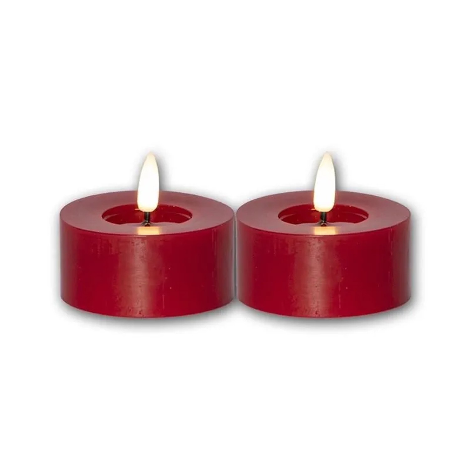 Star Trading LED Teelicht FLAMME FLOW L Rot Timer 2er Set
