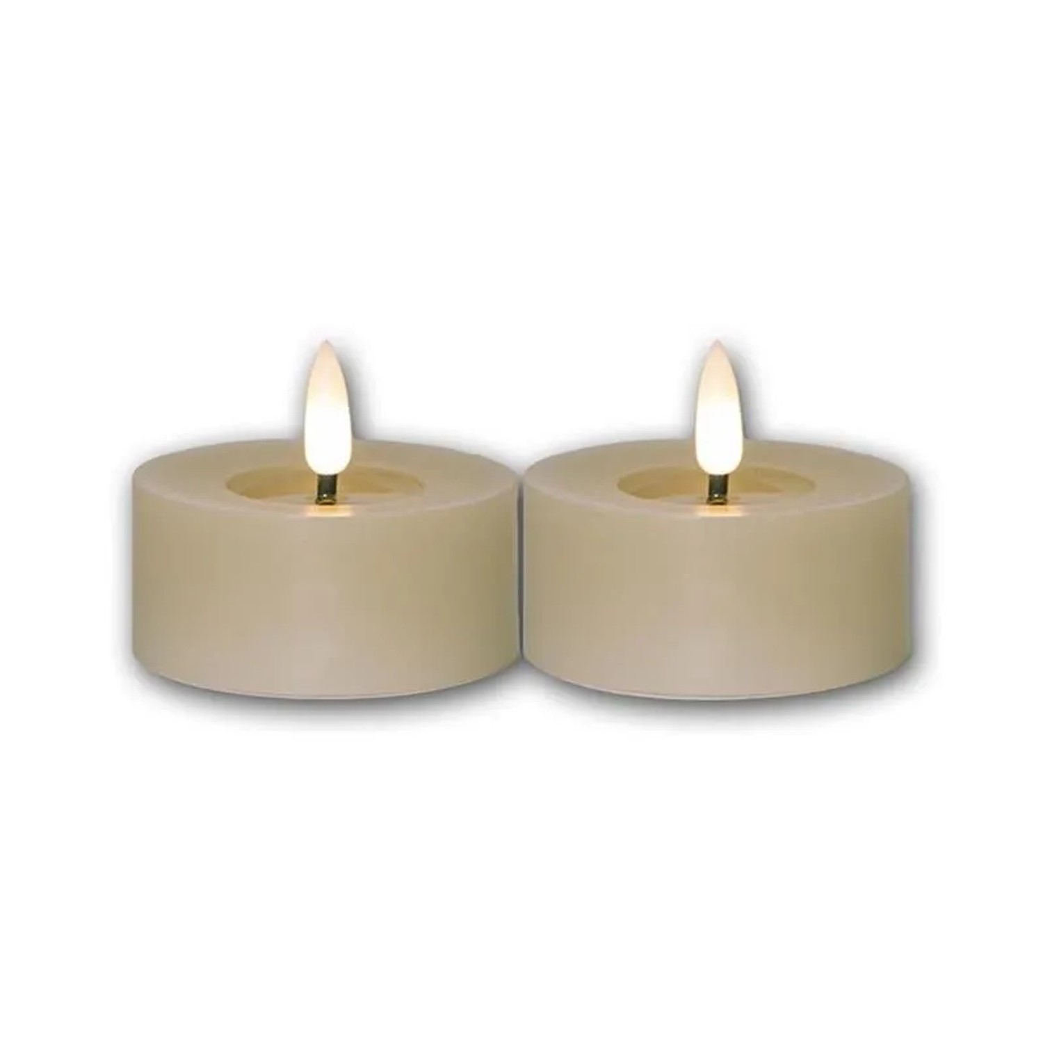 Star Trading LED Teelicht FLAMME FLOW L Beige Timer 2er Set