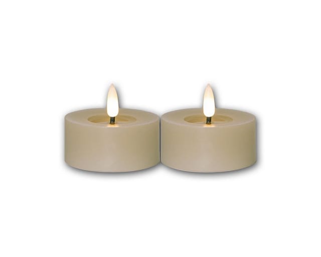 Star Trading LED Teelicht FLAMME FLOW L Beige Timer 2er Set