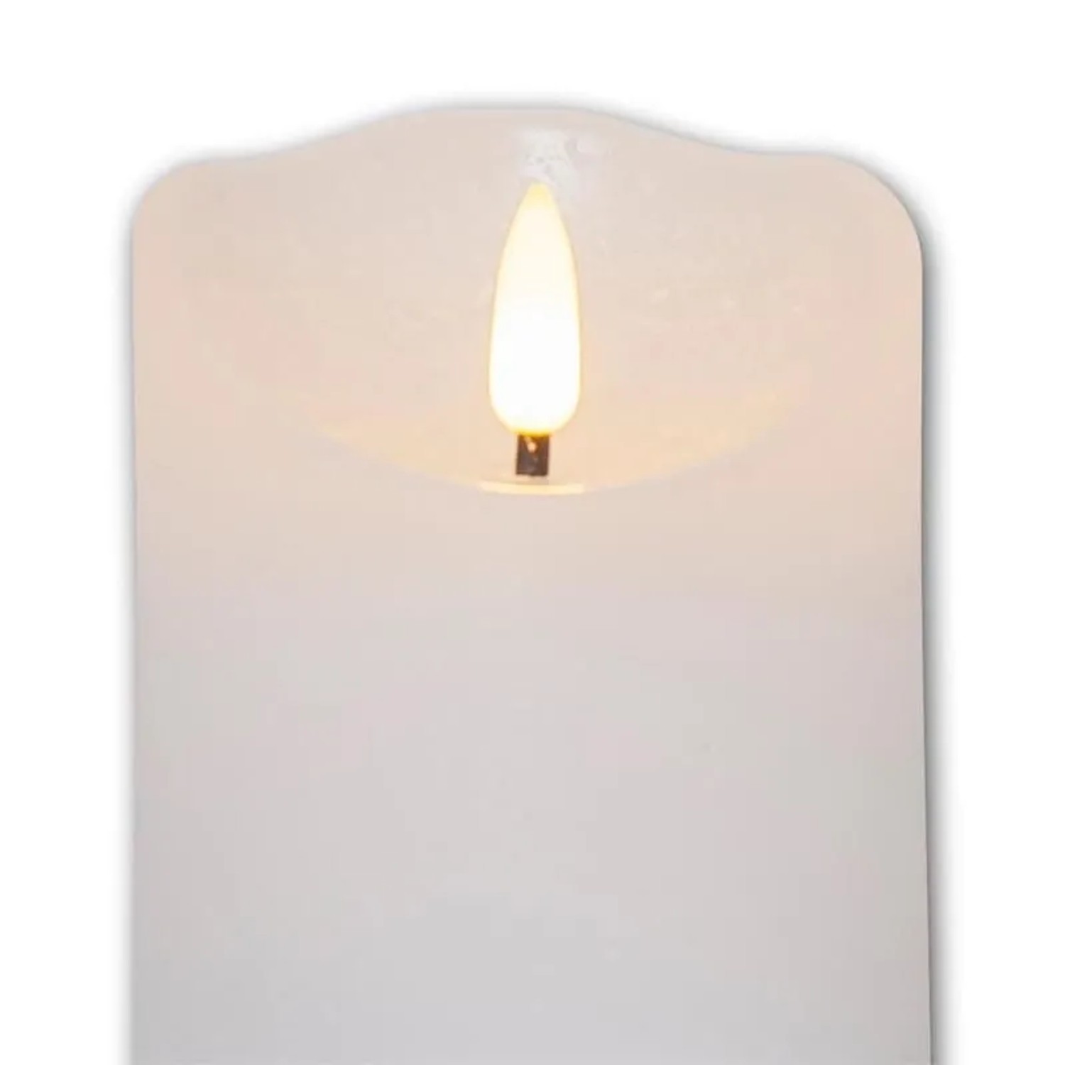 Star Trading LED Echtwachs-Kerze 3D FLAMME RUSTIC 15cm Weiß