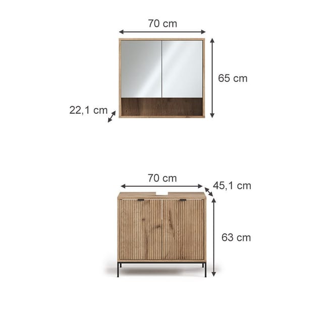 Vicco Badmöbel-Set Eliza Viking Oak 2 Teile