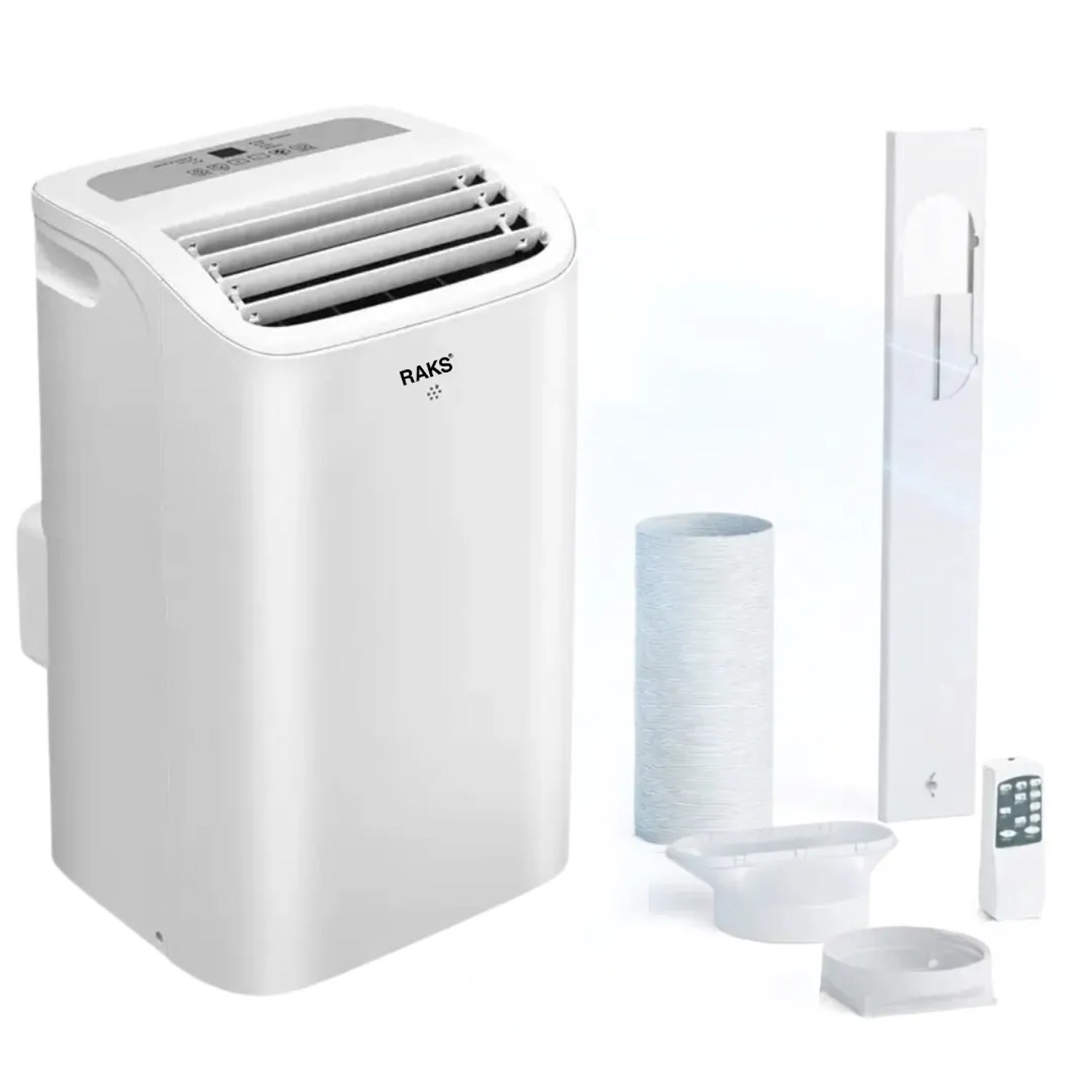JUNG RAKS PRO AIR 12 Mobile Klimaanlage 12000 BTU Weiß 3,5 kW R290 Kältemittel Klimagerät Ventilatoren Kühlung 24h-Timer