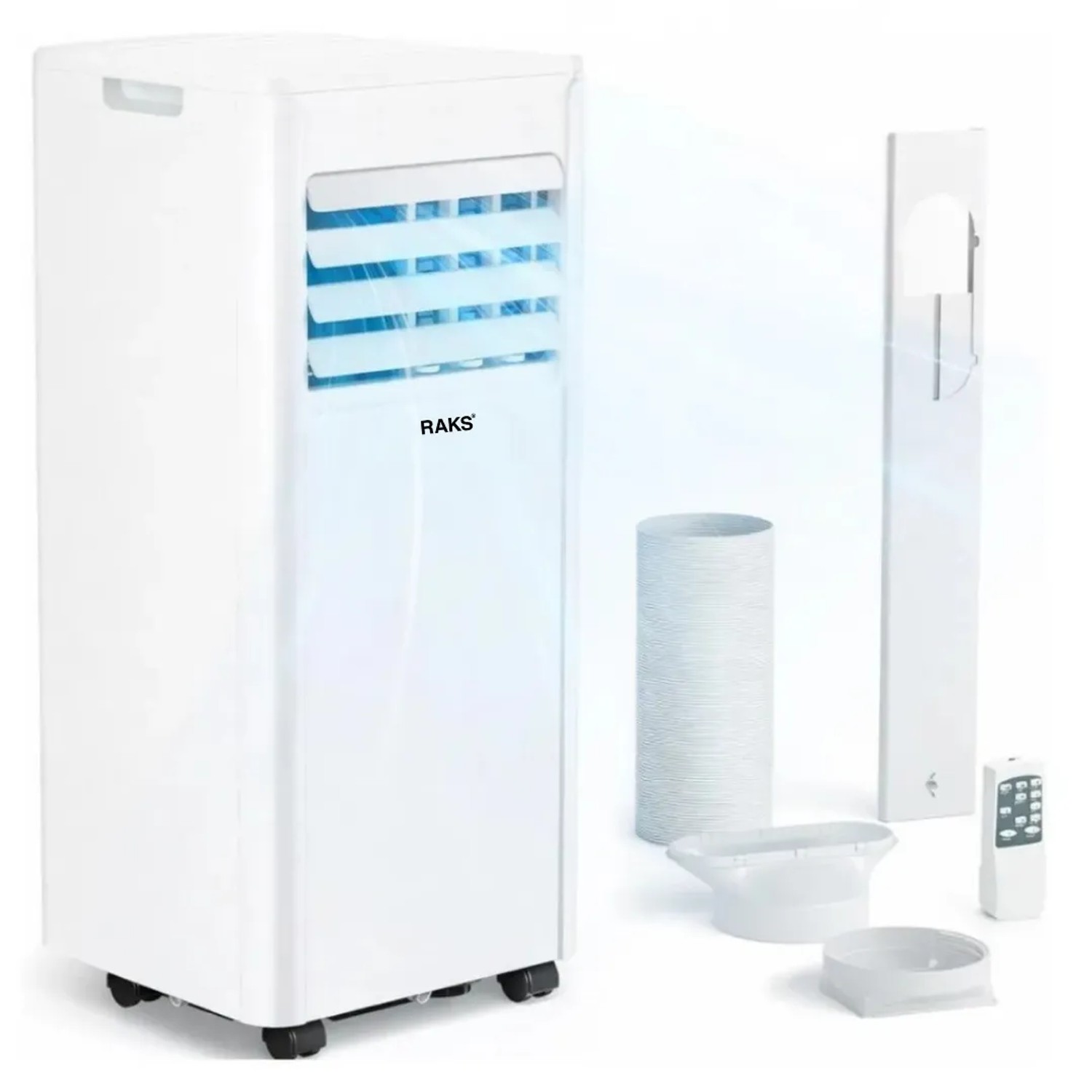 JUNG RAKS PRO AIR 7 Mobile Klimaanlage 7000 BTU Weiß 2,1 kW R290 Kältemittel Klimagerät Ventilatoren Kühlung 24h-Timer