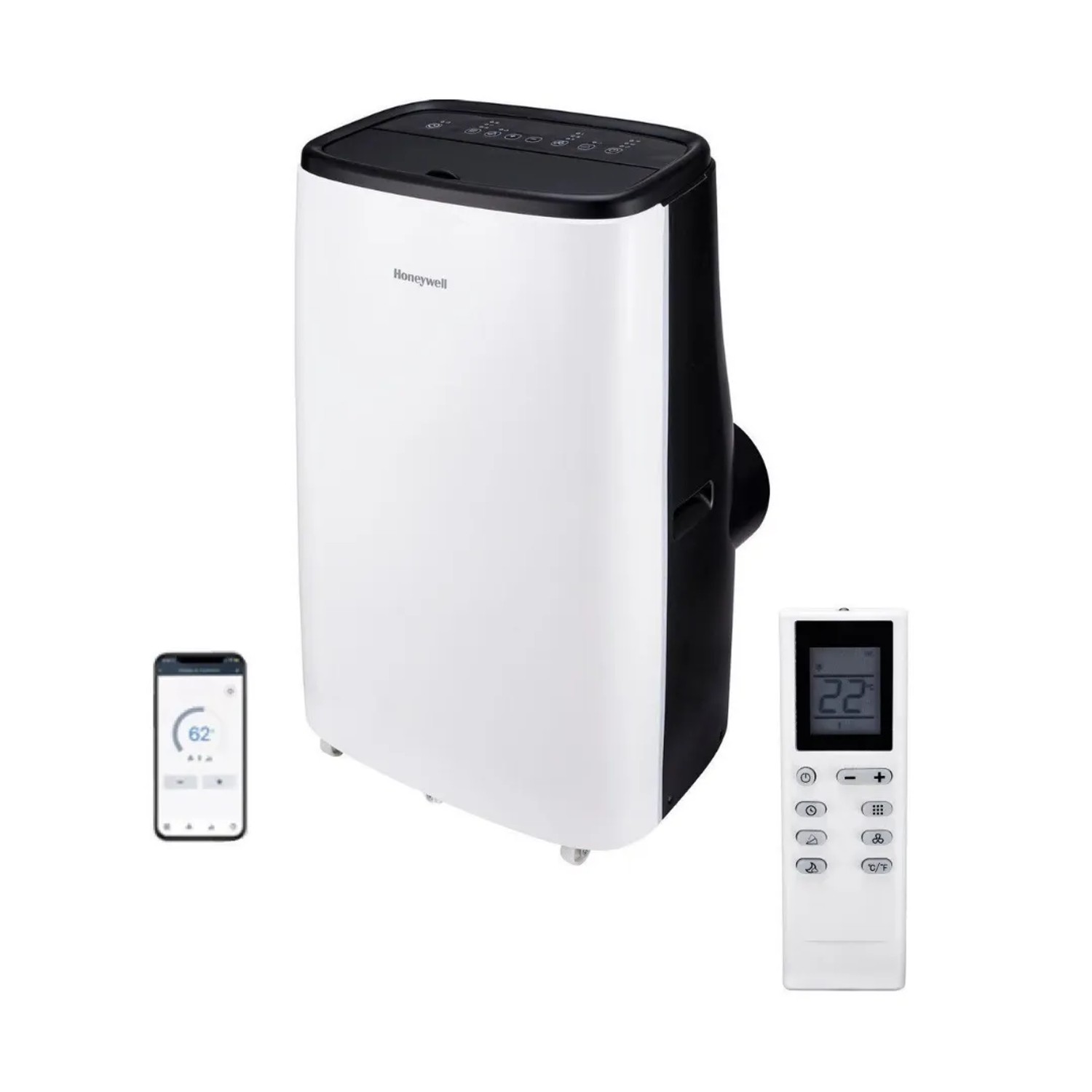 Honeywell HJ14CESAWK Mobile Klimaanlage 3in1 Luftkühler 14000 BTU 1610W Energiesparend Tragbares Klimagerät Fernbedienung Weiß Raumkühler